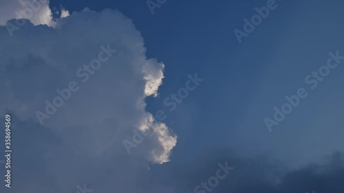 4k Puffy Cloud Timelapse in Blue Sky