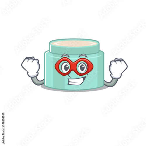 A cartoon drawing of lipbalm in a Super hero character