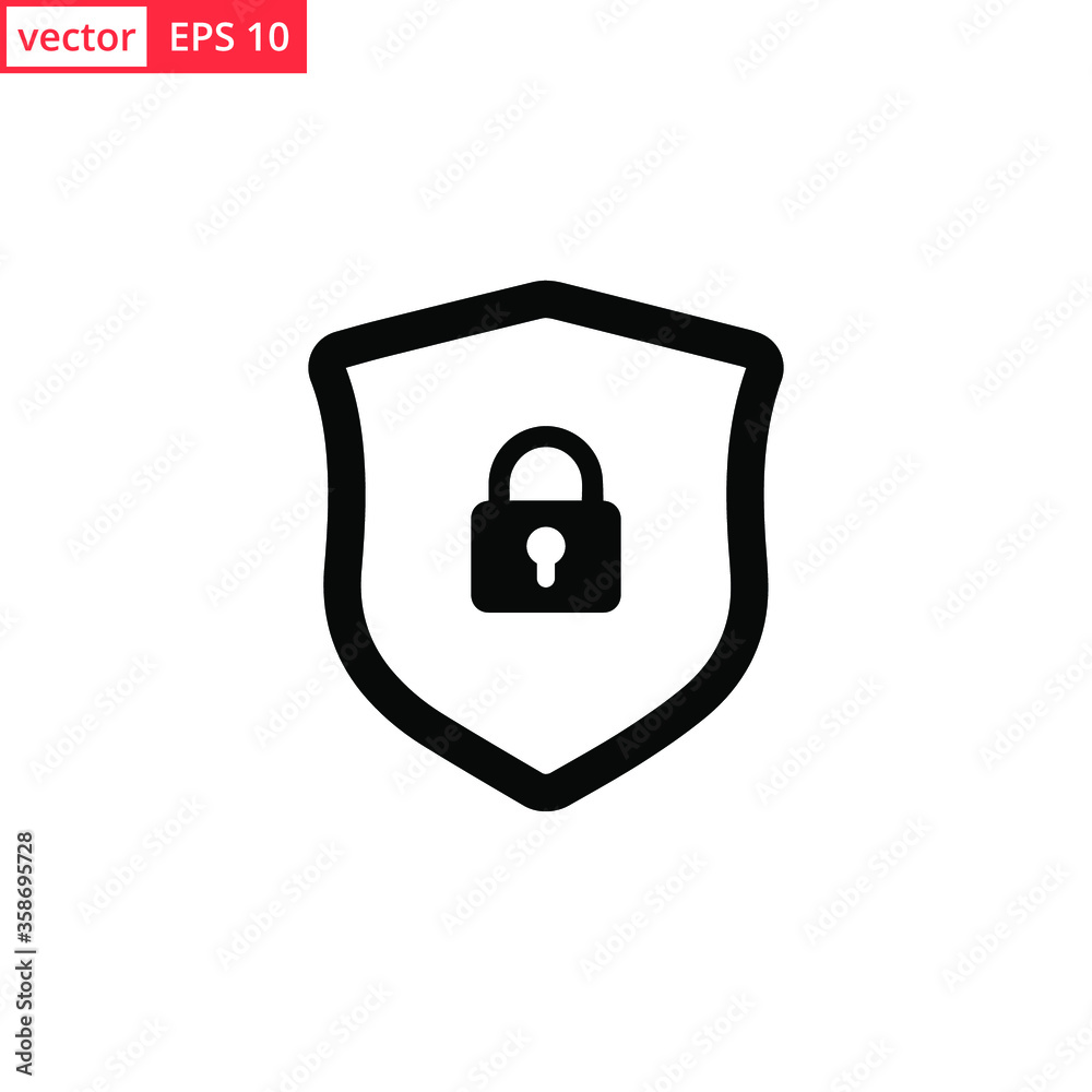 Shield and lock icon vector design template. EPS 10