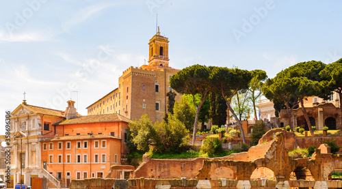 Photography Actual site of the Roman forum, Italy