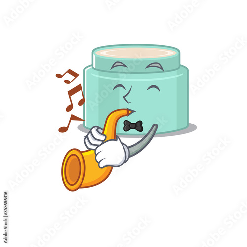 Lipbalm musician of cartoon design playing a trumpet
