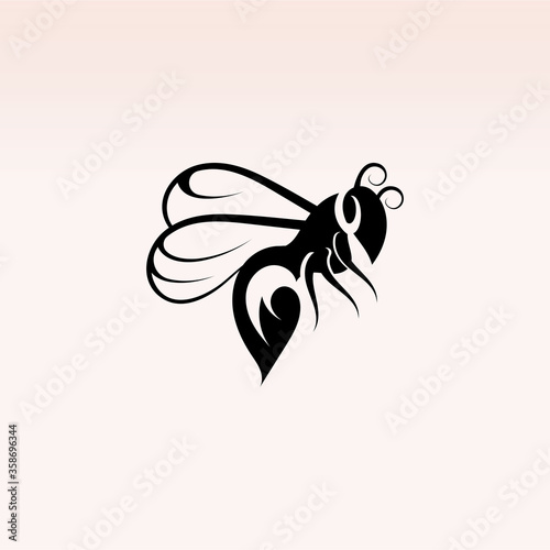 Bee logo simple and modern inspiration for business template vector design