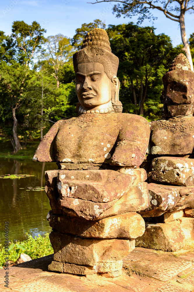 It's Figure near the Angkor Thom, Cambodia. Khmer temples complex