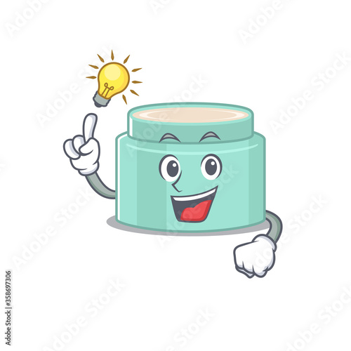 Mascot character of smart lipbalm has an idea gesture
