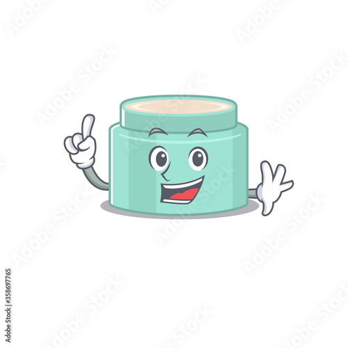 Lipbalm caricature design style with one finger gesture