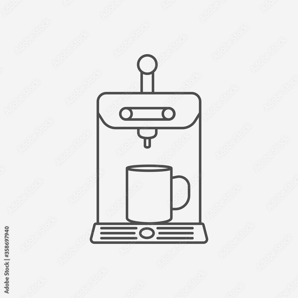 Brewing Coffee Machine Icon. Vector Illustration Brewing Coffee Machine Icon. Vector Illustration