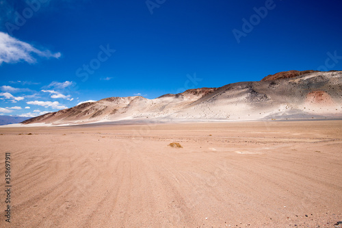 Rock formations and natural landscape in the Puna landscape in the Catamarca province, Argentina