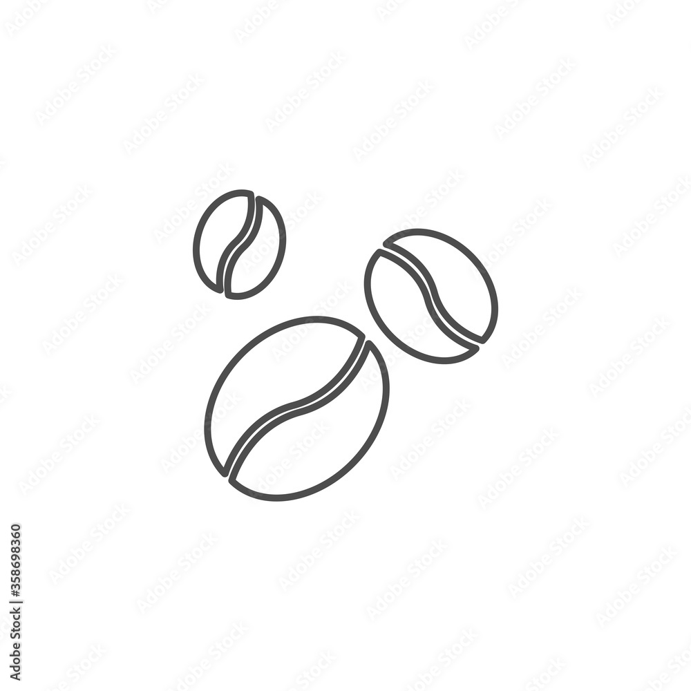 Coffee beans icon isolated on background. Coffee symbol modern, simple, vector, icon for website design, mobile app, ui. Vector Illustration Coffee beans icon isolated on background. Coffee symbol modern, simple, vector, icon for website design, mobile app, ui. Vector Illustration