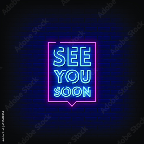 See You Soon  Neon Signs Style Text vector