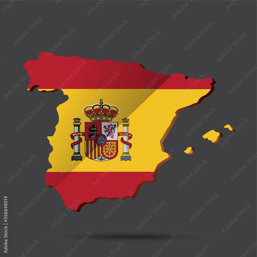 Fototapeta premium spain map with flag