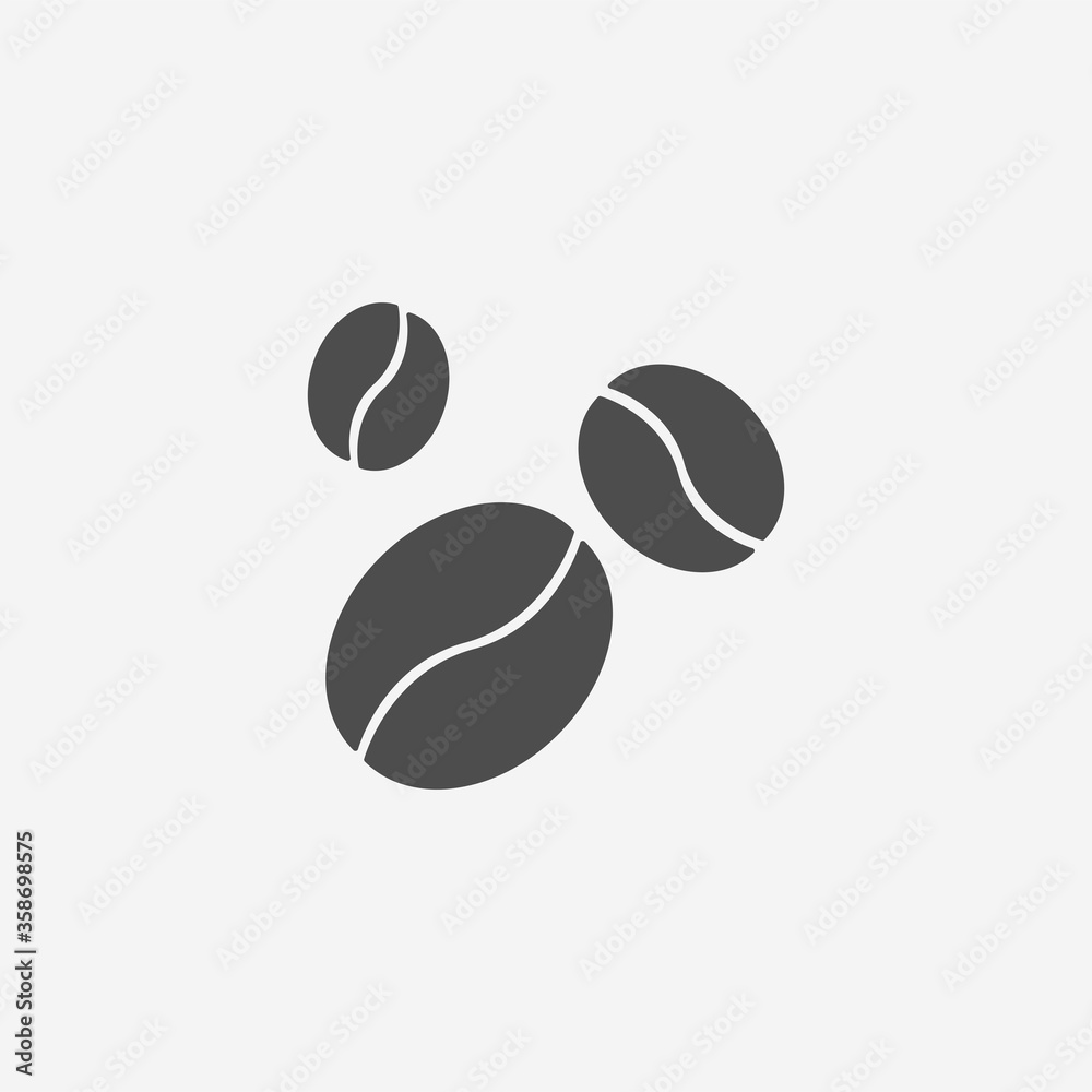 Coffee beans icon isolated on background. Coffee symbol modern, simple, vector, icon for website design, mobile app, ui. Vector Illustration Coffee beans icon isolated on background. Coffee symbol modern, simple, vector, icon for website design, mobile app, ui. Vector Illustration