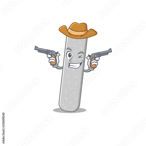 A wise cowboy of emery boards Cartoon design with guns