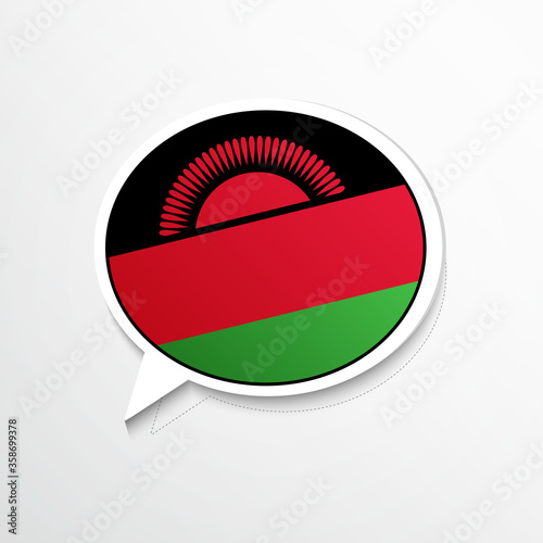 Free Download Creative Malawi country flag on speech bubble. Abstract languages concept flat illustration - GFXLoad