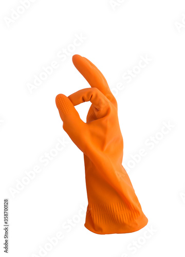 Orange Industrial Rubber Hand Gloves