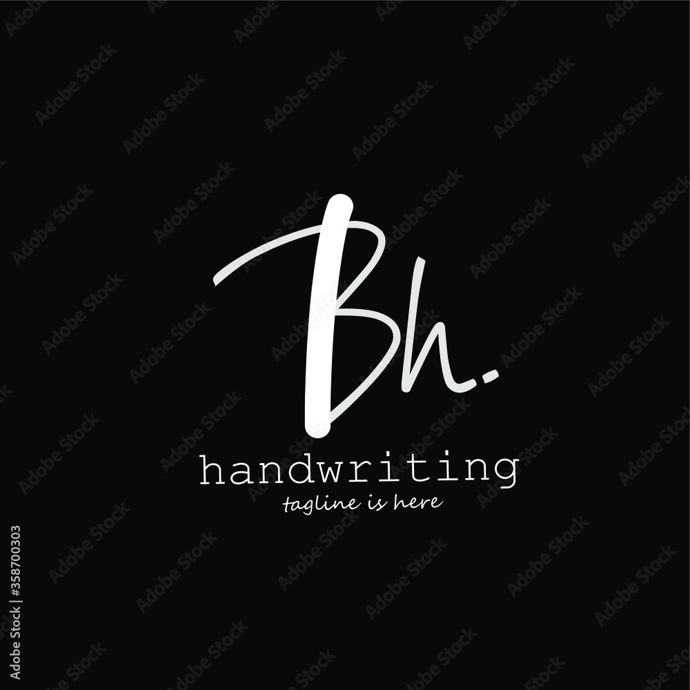 Bh Initial handwriting logo vector Bh Initial handwriting logo vector