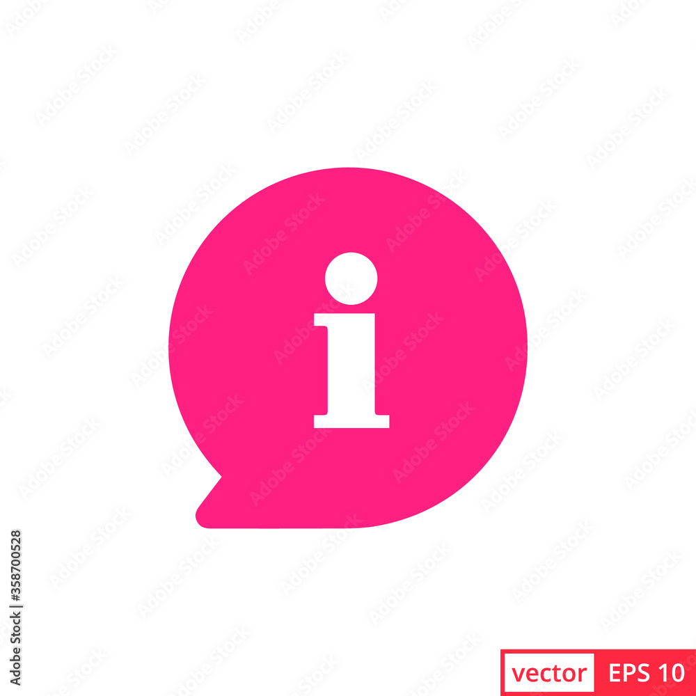 Information bubble speech vector icon, flat info help sign mark isolated. EPS 10 Information bubble speech vector icon, flat info help sign mark isolated. EPS 10