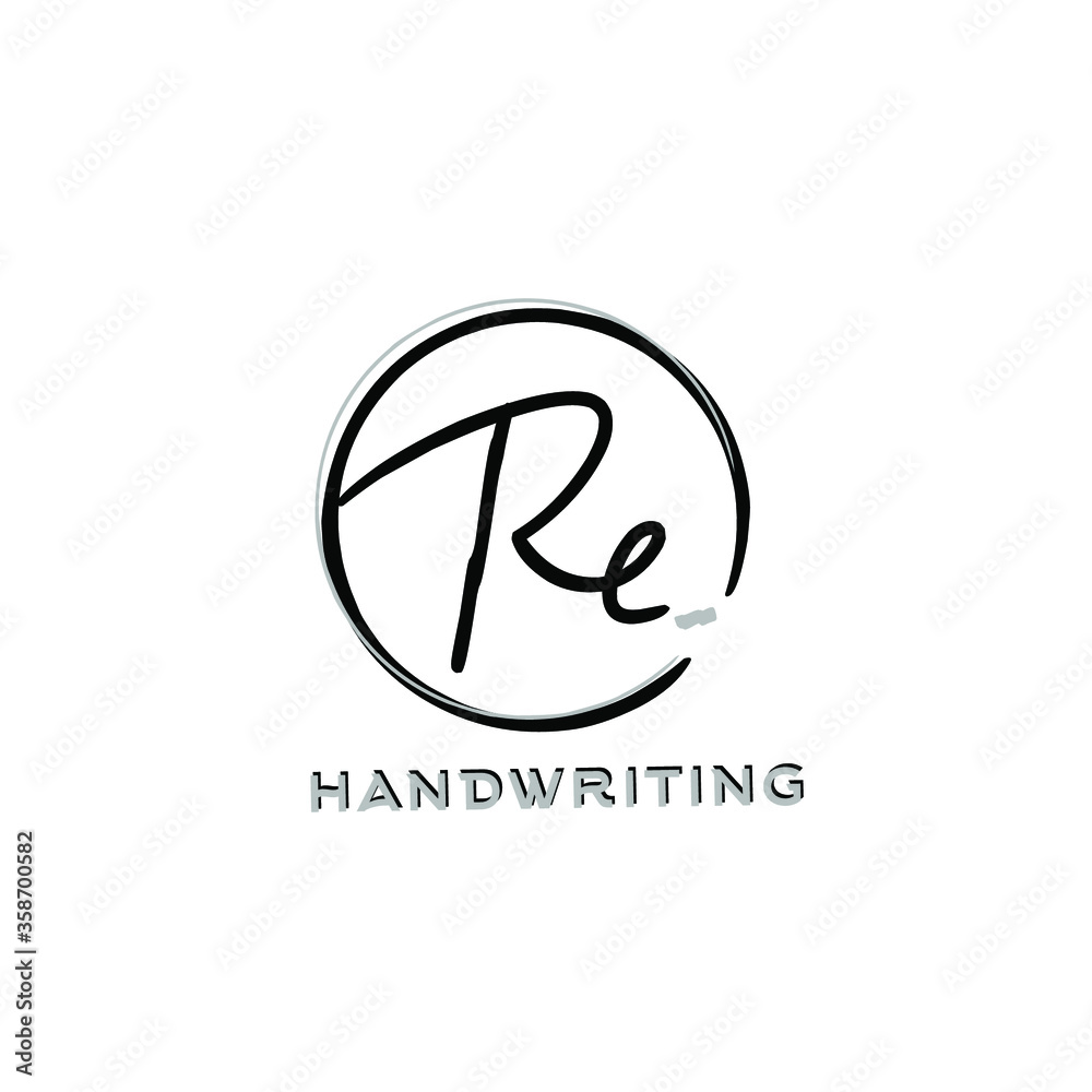 Re Initial handwriting logo vector Re Initial handwriting logo vector