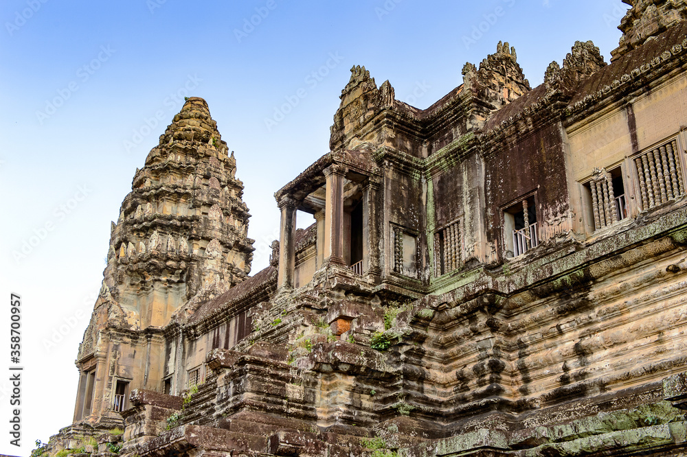 It's Tower of the Angkor Wat, Cambodia, the largest religious monument in the world, UNESCO World Heritage