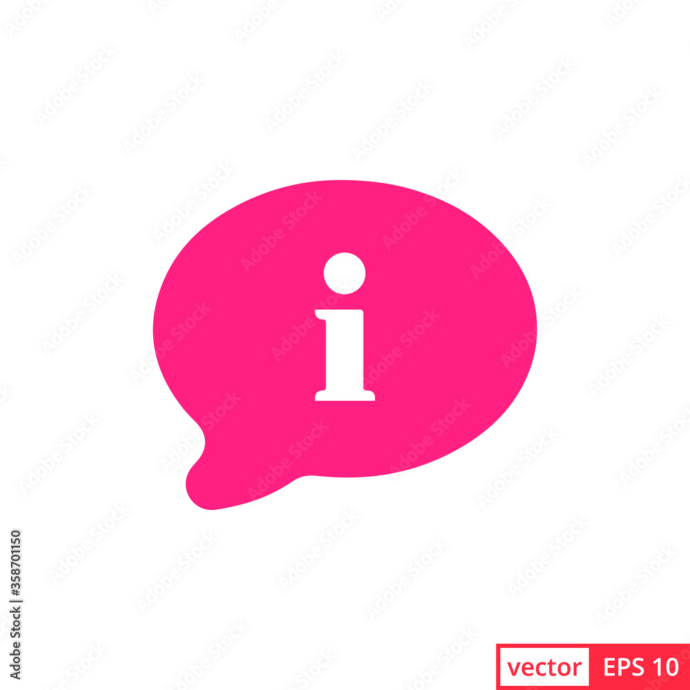 Information bubble speech vector icon, flat info help sign mark isolated. EPS 10 Information bubble speech vector icon, flat info help sign mark isolated. EPS 10