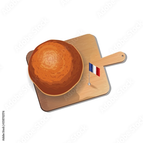 french bread with cutting board