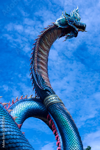 Big naka at Wat, Phu ManoromTemple in thailand, Temple,Mukdahan,Thailand  photo