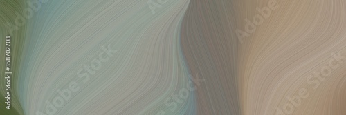 abstract colorful banner design with gray gray, rosy brown and dark olive green colors. fluid curved flowing waves and curves for poster or canvas
