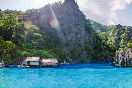 Clear blue waters of Coron, Palawan, Philippines © leonardovillasis