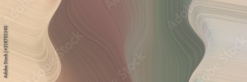 abstract surreal banner design with pastel brown, pastel gray and ash gray colors. fluid curved flowing waves and curves for poster or canvas