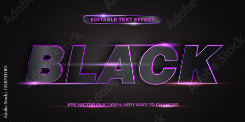 Editable 3d text effect styles mockup concept - Dark blue words with Gradient Black color photo