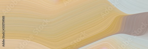 abstract moving designed horizontal header with tan, pastel gray and rosy brown colors. fluid curved lines with dynamic flowing waves and curves for poster or canvas
