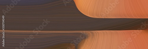 abstract flowing horizontal header with peru  old mauve and brown colors. fluid curved flowing waves and curves for poster or canvas