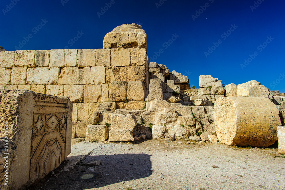 It's Roman ruins of Baalbek, Lebanon. Heliopolis, the City of the Sun. UNESCO World Heritage