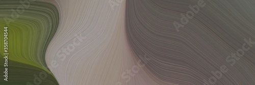 abstract modern designed horizontal header with dim gray, dark gray and rosy brown colors. fluid curved lines with dynamic flowing waves and curves for poster or canvas