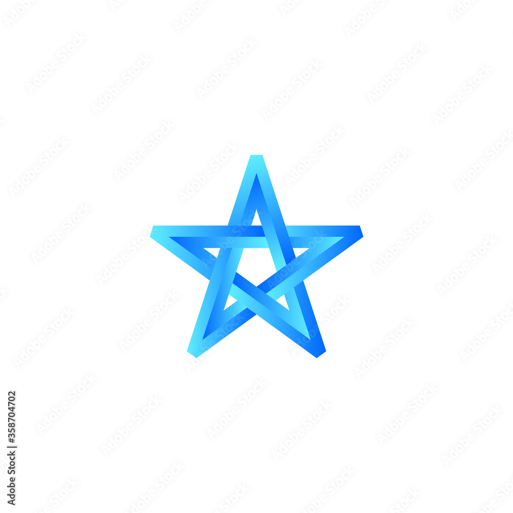 Impossible blue star. Abstract element for logo and icon Impossible blue star. Abstract element for logo and icon