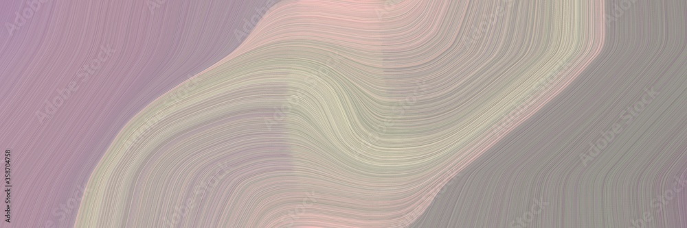 abstract surreal horizontal banner with dark gray, baby pink and pastel gray colors. fluid curved lines with dynamic flowing waves and curves for poster or canvas