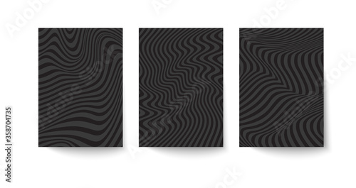 Template for booklet, flyer, brochure or poster in optical illusion style