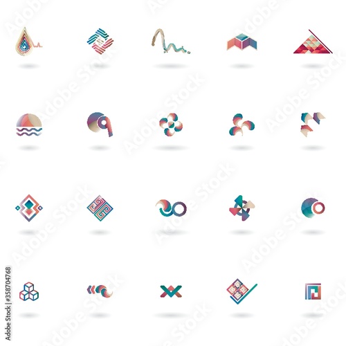 set of abstract logos