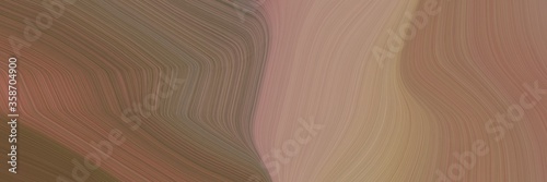 abstract decorative horizontal header with pastel brown, rosy brown and dark olive green colors. fluid curved lines with dynamic flowing waves and curves for poster or canvas