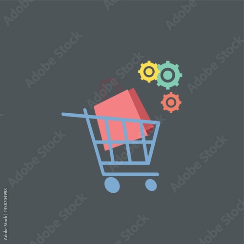 shopping cart with bag