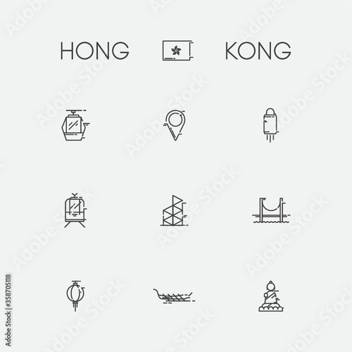collection of hong kong icons