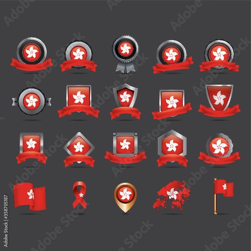 collection of hong kong icons
