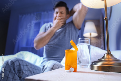 Sleeping pills on table in ...