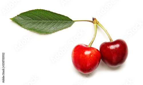 Tasty sweet cherry on white background