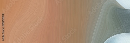 abstract artistic banner design with rosy brown, light gray and dim gray colors. fluid curved lines with dynamic flowing waves and curves for poster or canvas