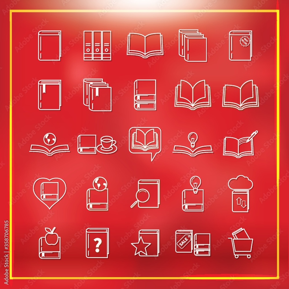 collection of book icons