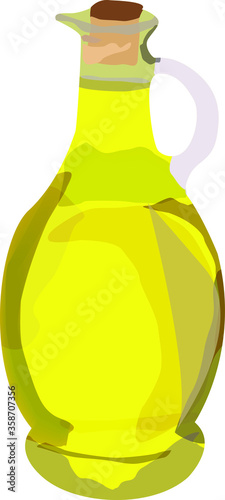 bottle of oil isolate on white Oilcan vector drawing
