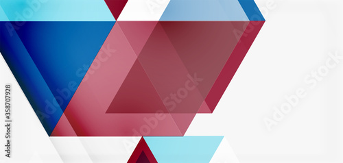 Geometric abstract background, mosaic triangle and hexagon shapes. Trendy abstract layout template for business or technology presentation, internet poster or web brochure cover, wallpaper