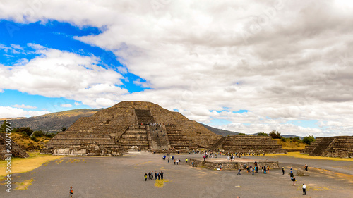 Moon Pyramid  Piramide de Luna  of Teotihuacan  site of many Mesoamerican pyramids built in the pre-Columbian Americas. UNESCO World Heritage