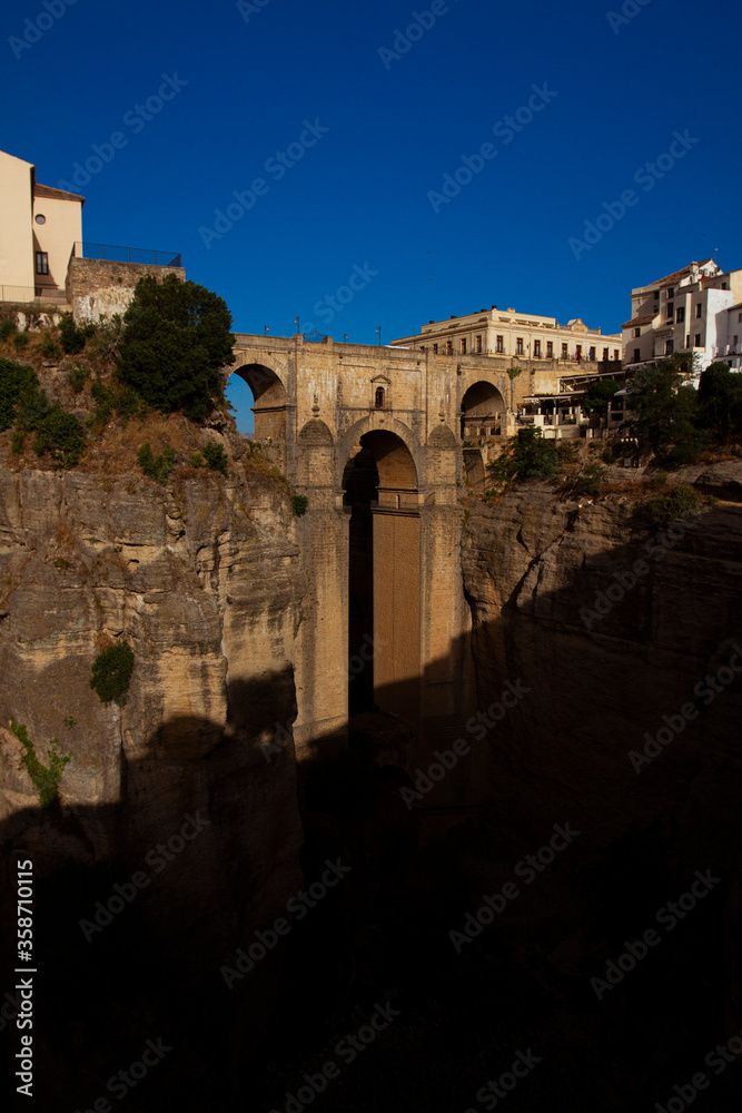 The Puente Nuevo (New Bridge) Rhonda/Spain: A historic bridge over a canyon