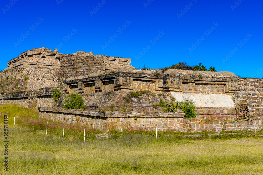Building M, Monte Alban, a large pre-Columbian archaeological site, Santa Cruz Xoxocotlan Municipality, Oaxaca State.  UNESCO World Heritage